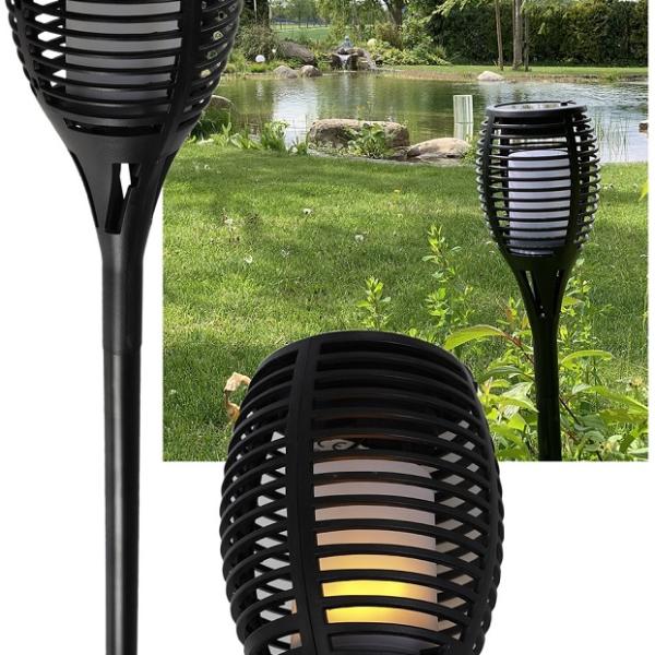 Luz Solar LED p/ Jardim Efeito CHAMA c/ Espigão (59cm)