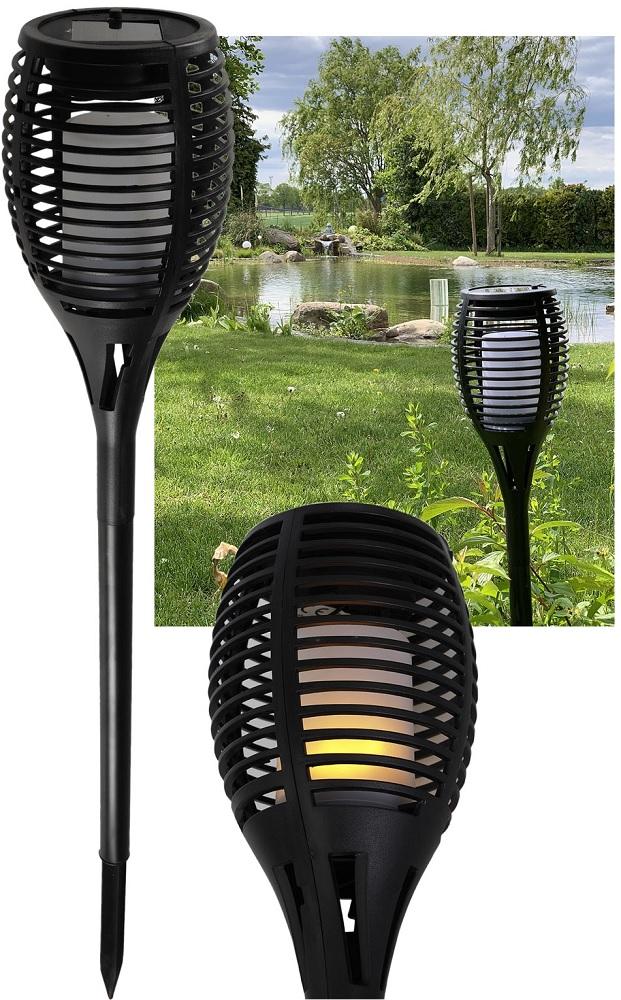 Luz Solar LED p/ Jardim Efeito CHAMA c/ Espigão (59cm)