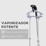 Ferro de Engomar a Vapor 1800W Temperatura Ajustável 11 Níveis Depósito de 2 L Aquecimento em 38s 35x25x47 - 118,5 cm Preto