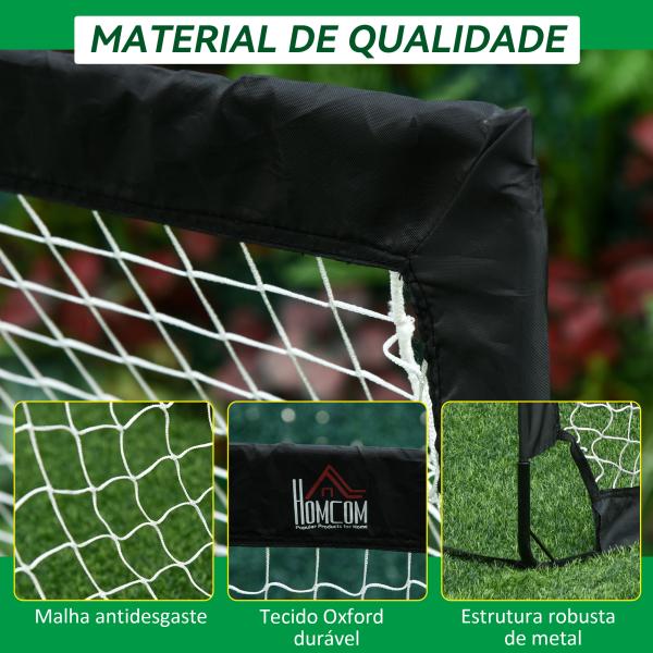 Balizas de Futebol Dobráveis para Crianças e Adultos com Saco de Transporte para Exterior Treino 183x90x90 cm Preto