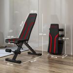 Banco de Abdominais Ajustável Banco de Musculação Dobrável para Treino de Corpo Completo 82x35x42,5 - 107 cm Preto