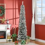 Árvore de Natal Artificial 210cm com Neve Ignífugo com 490 Ramos Verde