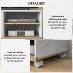 Móvel de TV Mesa de Sala de Estar Moderna de TV de 42 Polegadas com 4 Rodas 80x45x39,5 cm Branco