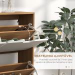 Sapateira para 16 Pares de Sapatos com 4 Gavetas e Prateleiras Ajustáveis 95x26x95 cm Madeira
