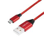 Cabo USB A Macho - Micro - USB B Macho 30cm (Vermelho) - LOGILINK