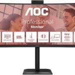Monitor LED 34 E4 CU34E4CW UltraWide Quad HD (Preto) - AOC