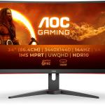 Monitor 34 G2 CU34G2XE/BK LED Wide Quad HD LCD (Preto/Vermerlho) - AOC