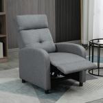 Poltrona Relax Reclinável até 155° Poltrona Reclinável Manual Estofado para Pessoas com Altura Inferior 195 cm 67x87x98 cm Cinza