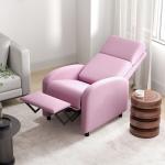 Poltrona Relax Reclinável até 160° Poltrona Reclinável Manual com Apoio para os Pés 64x86x102 cm Rosa