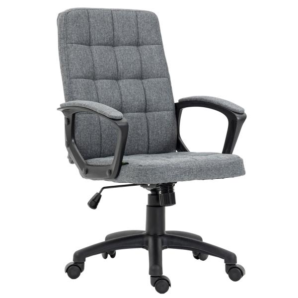 Cadeira de Escritório Giratória com Altura Ajustável e Apoio para os Braços Estilo Moderno 59x63x96 - 105,5 cm Cinza