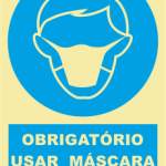 Sinal de Obrigação de Uso de Máscara de Protecção - Fotoluminescente (150mmx200mm)