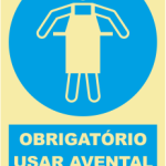 Sinal de Obrigação de Uso de Avental de Protecção - Fotoluminescente (150mmx200mm)