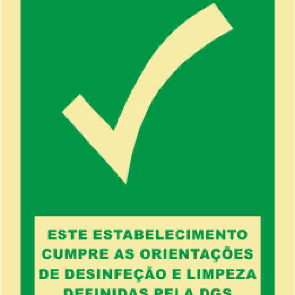 Sinal de Informação de Cumprimento de Orientações da DGS - Fotoluminescente (150mmx200mm)