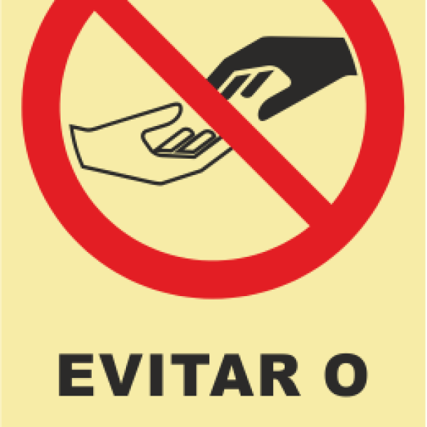 Sinal de Proibição de Contacto - Fotoluminescente (150mmx200mm)