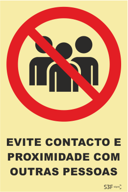 Sinal de Proibição de Contacto ou Proximidade - Fotoluminescente (150mmx200mm)