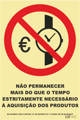 Sinal de Proibição de Exceder Limite de Tempo - Fotoluminescente (150mmx200mm)
