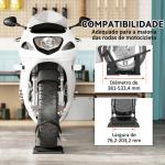Cavalete de Moto Carga 816,5 kg Suporte para Roda Dianteira de Motocicleta com Altura Ajustável em 3 Níveis para Rodas Ø38,1 - 53,34 cm Preto