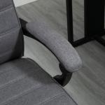 Cadeira de Escritório Giratória Reclinável com Altura Ajustável e Apoio para os Pés Retrátil 68x67x106 - 114 cm Cinza