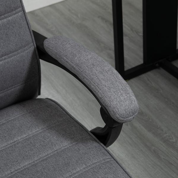 Cadeira de Escritório Giratória Reclinável com Altura Ajustável e Apoio para os Pés Retrátil 68x67x106 - 114 cm Cinza