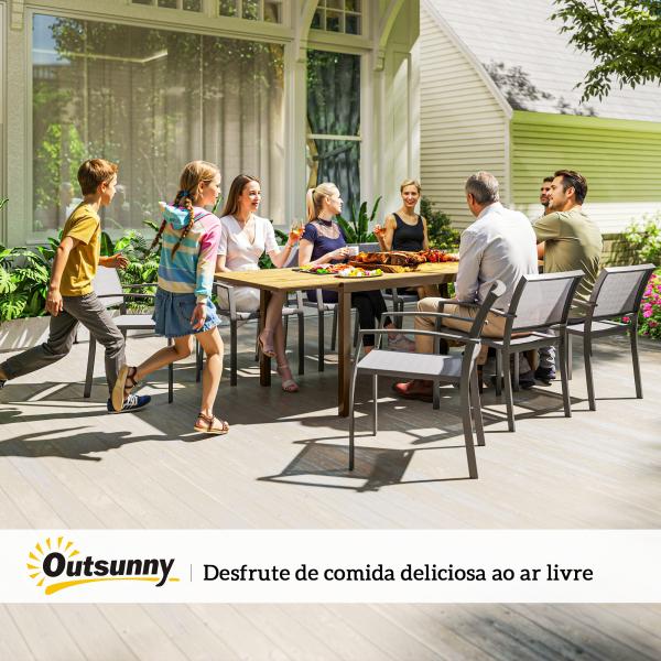 Mesa de Jantar Exterior Extensível de 160 - 240 cm para 6 - 8 Pessoas Mesa de Jardim Retangular para Terraço Castanho