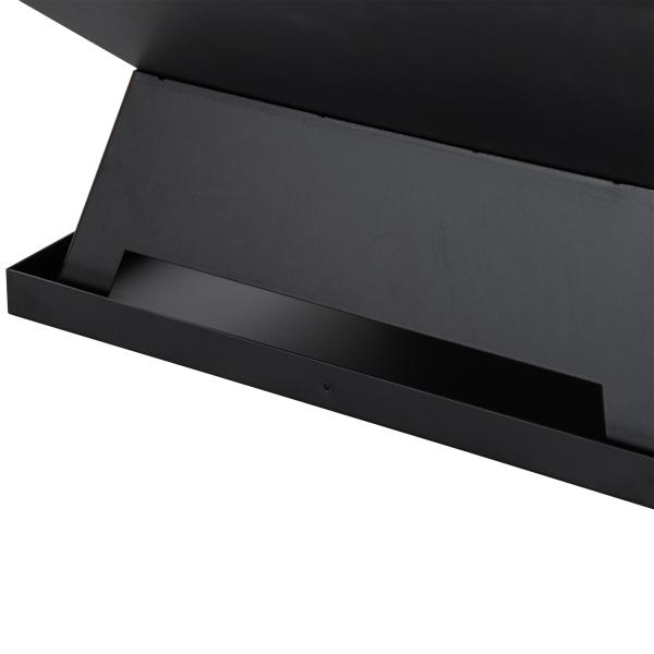 Braseiro Exterior de Aço Multifuncional com Tampa Protetora e Atiçador para Churrascos Fogueiras 45x45x34 cm Preto