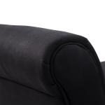 Banco de Pé de Cama Banco com Braços Curvados Estofado e Pés de Madeira Carga Máxima 130kg 102x31x51cm Preto
