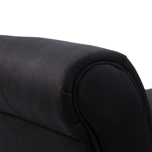 Banco de Pé de Cama Banco com Braços Curvados Estofado e Pés de Madeira Carga Máxima 130kg 102x31x51cm Preto