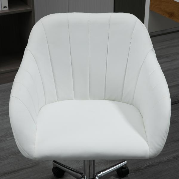 Cadeira de Escritório Operativa Giratória com Altura Ajustável Encosto e Apoio para os Braços 60x59x79 - 89cm Branco