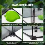Terrário para Répteis em Vidro com Termómetro e Taça de Água para Lagartos, Cobras e Aranhas 50x30x25 cm Preto