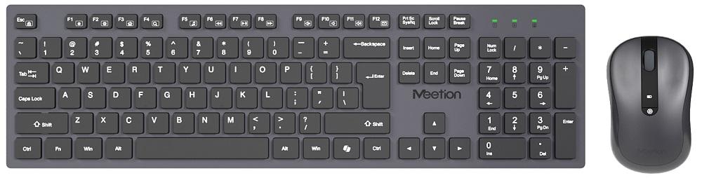 Teclado + Rato CW216 Wireless/Bluetooh PT (Cinzento) - MEETION