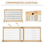 Barreira de Segurança para Cães de Madeira Extensível com Pés de Suporte Barreira de Proteção para Animais de Estimação para Portas Escada Corredor 104 - 183x36x69cm Natural