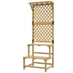 Suporte para Plantas de Madeira com Treliça Suporte para Vasos de 2 Níveis para Jardim Pátio 60x50x166 cm Madeira