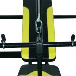Banco de pesos reclinável multifuncional para treinamento e musculação 175x110x202 cm Preto