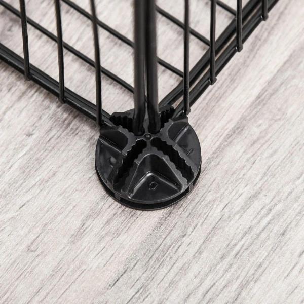 Recinto para Animais de Estimação DIY s com 22 Painéis e Porta Recinto Modular para Coelhos 105x70x45 cm Preto