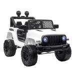 Carro Elétrico Infantil Bateria 12V com 2 Motores Controle Remoto 2.4G Luzes Buzina Velocidade Ajustável 100x65x72cm Branco