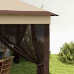 Tenda Dobrável 3,26x3,26x2,72 m com Altura Ajustável 4 Painéis de Malha Proteção UV30+ e Bolsa de Transporte Cinza
