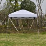 Tenda Dobrável 3x3 Portátil de Jardim com Bolsa de Transporte com Rodas Aço para Exterior Festas Campismo Branco
