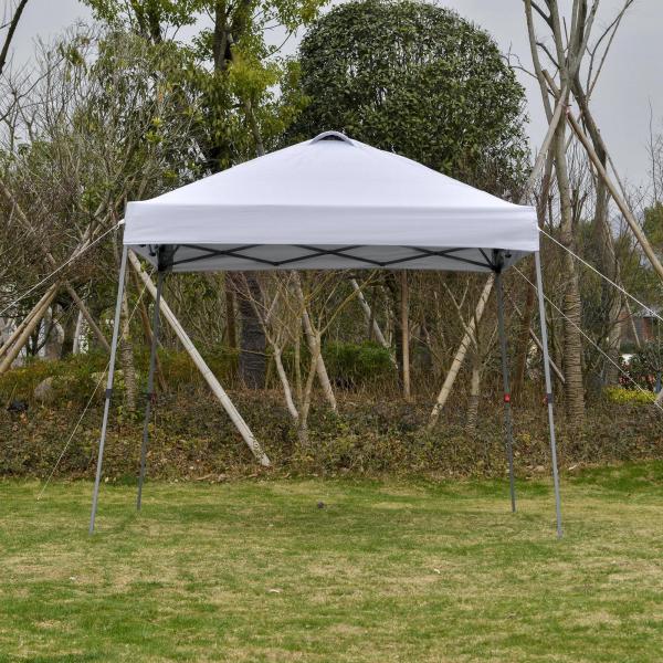 Tenda Dobrável 3x3 Portátil de Jardim com Bolsa de Transporte com Rodas Aço para Exterior Festas Campismo Branco