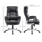 Cadeira de Escritório Giratória Cadeira de Escritório Ergonómica com Apoio para os Braços e Altura Ajustável 66x71x110 - 120,5 cm Preto