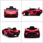 Carro Elétrico Lamborghini SIAN 12V para Crianças de 3 - 5 anos com Controle Remoto Abertura da Porta Música MP3 USB e Faróis 108x62x40cm Vermelho