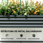 Mesa de Cultivo com Cobertura de Estufa e Prateleira Inferior 120x55x140 cm Cinzento Escuro