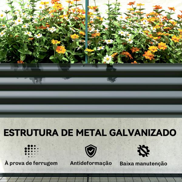 Mesa de Cultivo com Cobertura de Estufa e Prateleira Inferior 120x55x140 cm Cinzento Escuro