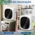 Máquina de Secar Roupa 4 kg 800W com Função Anti - Vincos Esterilização 5 Programas Carga Frontal 48x40x56 cm Branco