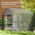 Tenda de Jardim para Bicicletas com Estrutura Metálica, 2 Portas com Fecho, Impermeável, Anti - UV, 2,4x2x2 m, Cinzento Escuro