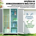 Abrigo de Jardim 94x43x166 cm Armário para Ferramentas com 2 Prateleiras Ajustáveis e 2 Portas Preto