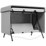 Capa Protetora para Baloiço de Jardim de 3 Lugares 215x155x150 cm Cobertura para Móveis de Exterior Cinzento Claro