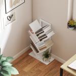 Estante em Forma de Árvore de 5 Níveis Estante de Livros com 5 Prateleiras e Estrutura de Aço 50x24x82 cm Branco