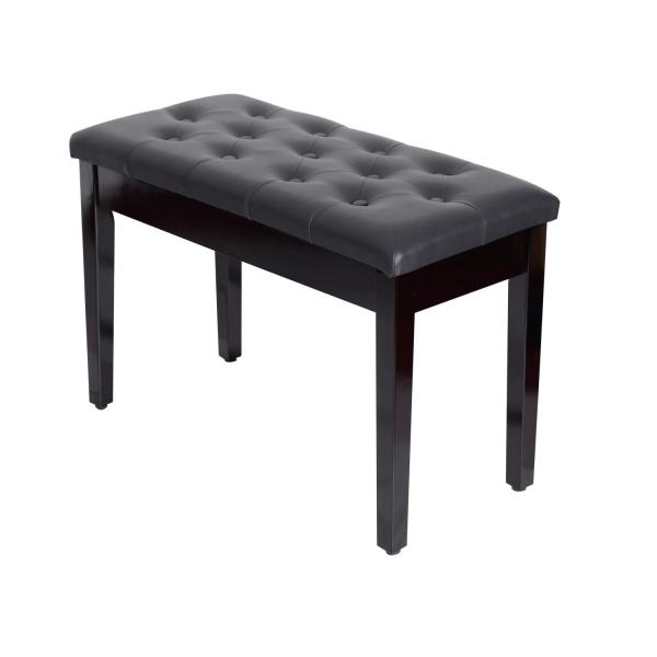 Banco de Piano Banco para Piano com Espaço de Armazenamento Assento de Couro Sintético Acolchoado76x36x50cm Preto