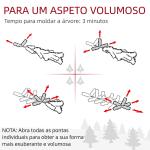 Árvore de Natal de Mesa 60 cm com 20 Luzes LED 141 Ramos 5 Pinhas 5 Cachos de Bagas Vermelhas e Suporte de Metal Verde