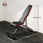 Banco de Musculação Dobrável com Extensão de Perna e Banda de Resistência 130x34x48 - 109 cm Preto